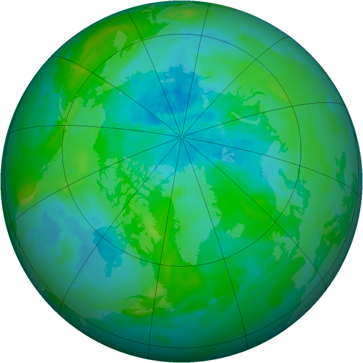 Arctic ozone map for 30 August 1999